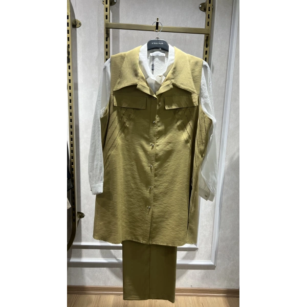 MEVA PLUS BY PUREVA Yakma Taşlı Yelekli Üçlü Takım