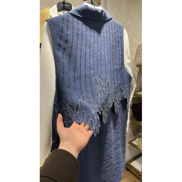 MEVA PLUS BY PUREVA Yakma Taşlı Yelekli Üçlü Takım