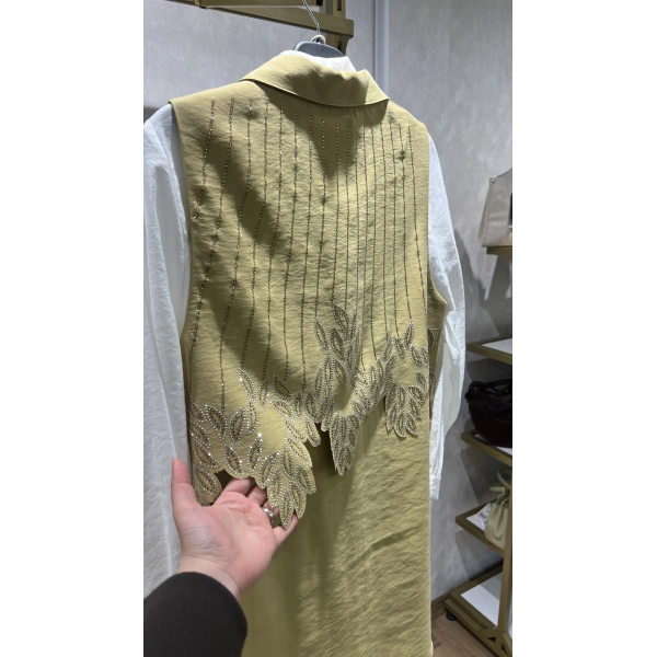 MEVA PLUS BY PUREVA Yakma Taşlı Yelekli Üçlü Takım