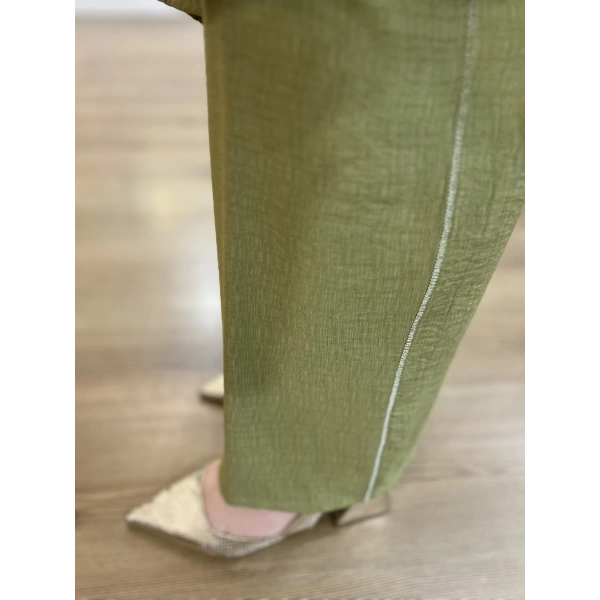 MEVA PLUS BY PUREVA Broşlu Pamuk Keten Takım