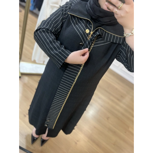 MEVA PLUS BY PUREVA Çizgili Keten Tensel Giyçık