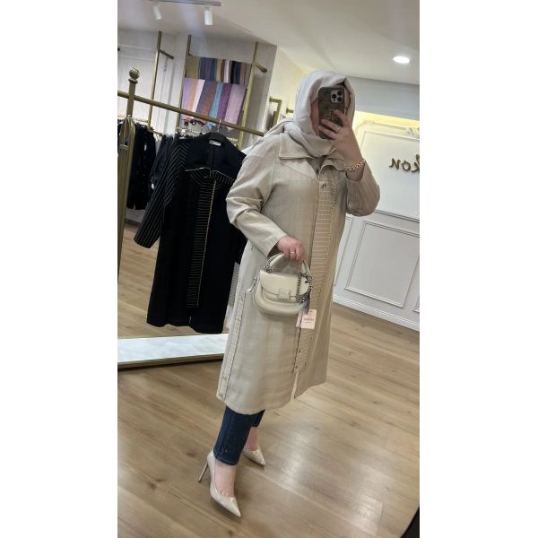 MEVA PLUS BY PUREVA Çizgili Keten Tensel Giyçık