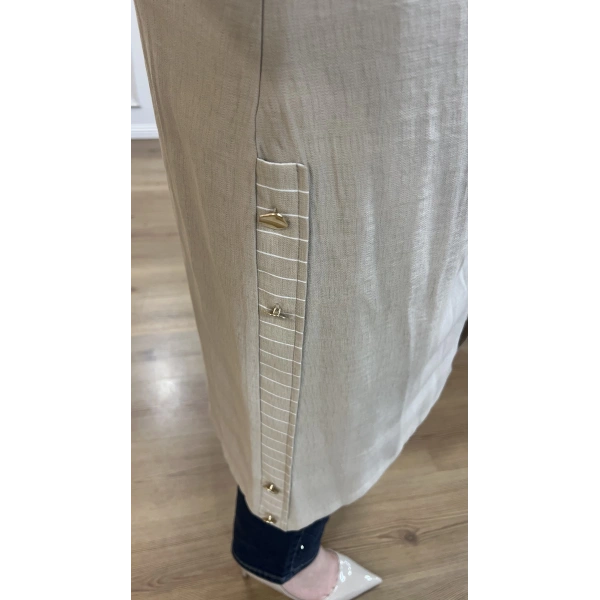 MEVA PLUS BY PUREVA Çizgili Keten Tensel Giyçık