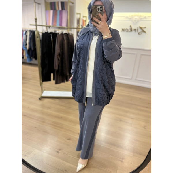 PUREVA Güpürlü Ceket Takım