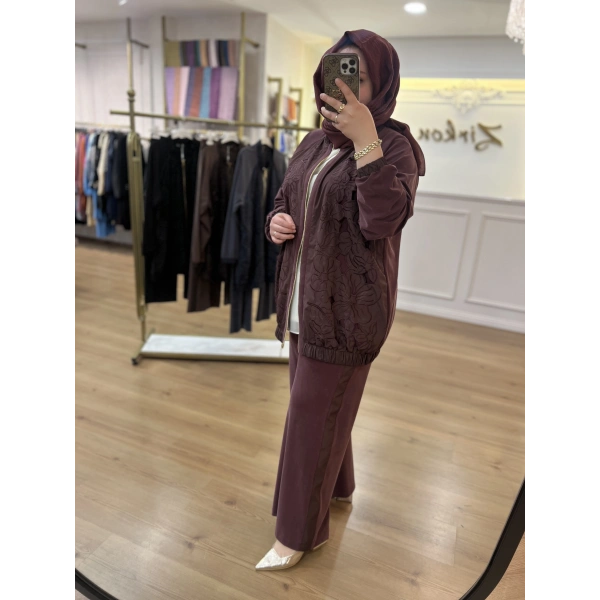 PUREVA Güpürlü Ceket Takım