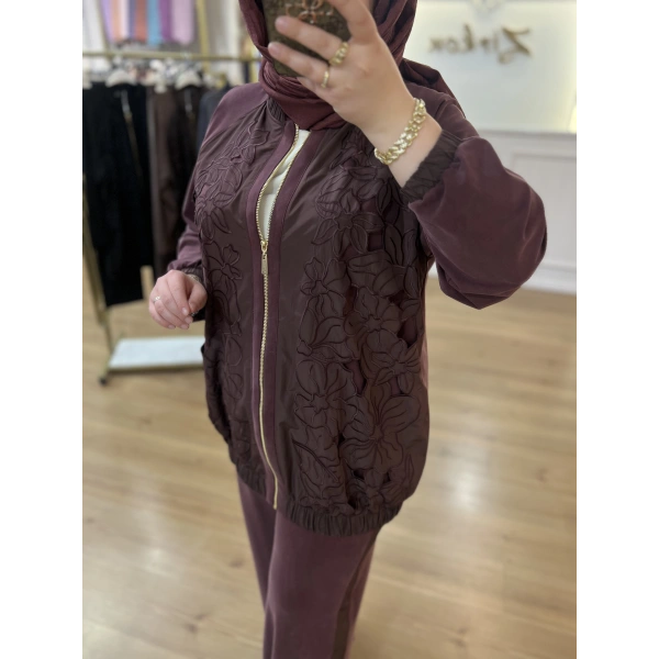 PUREVA Güpürlü Ceket Takım