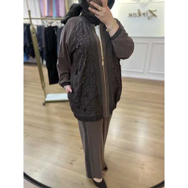 PUREVA Güpürlü Ceket Takım