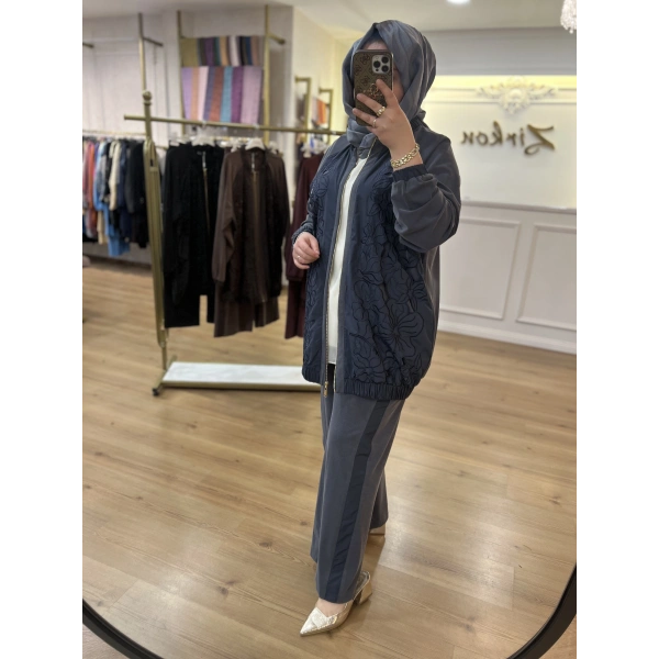 PUREVA Güpürlü Ceket Takım