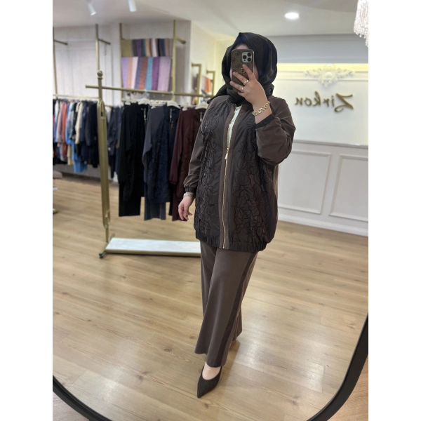 PUREVA Güpürlü Ceket Takım