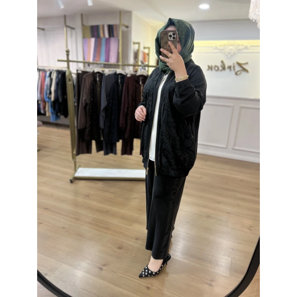 PUREVA Güpürlü Ceket Takım