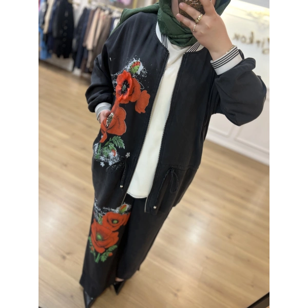 İTHAL Büyük Beden Gül Kabartmalı Tensel Takım