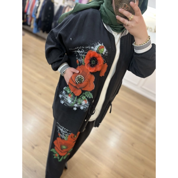 İTHAL Büyük Beden Gül Kabartmalı Tensel Takım