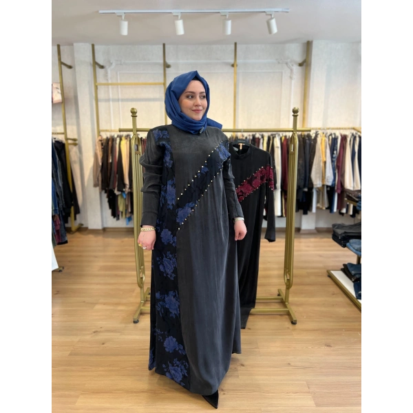 MEVA PLUS BY PUREVA Zımbalı İpek Cupra Elbise