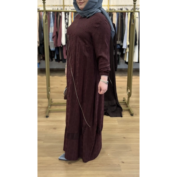 FATMA DANIŞMAN Kazayağı Jakar Fermuarlı Elbise