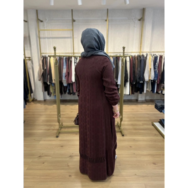 FATMA DANIŞMAN Kazayağı Jakar Fermuarlı Elbise