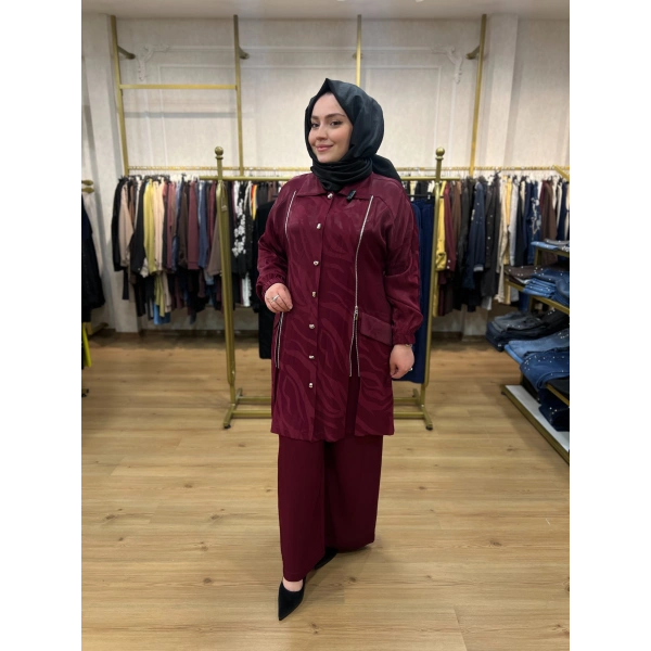 FATMA DANIŞMAN Fermuarlı Jakar Takım