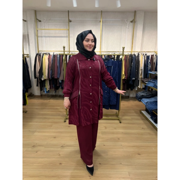 FATMA DANIŞMAN Fermuarlı Jakar Takım