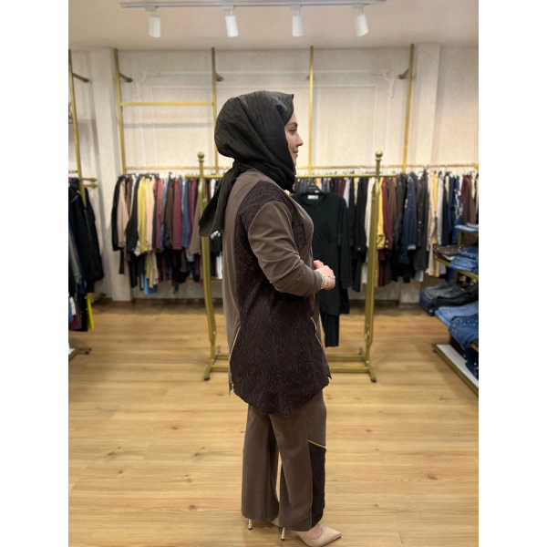 MEVA BY PUREVA Dantel ve Fermuar Detay Modal Takım