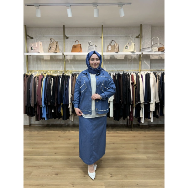 FATMA DANIŞMAN İncili Taşlı Etekli Takım