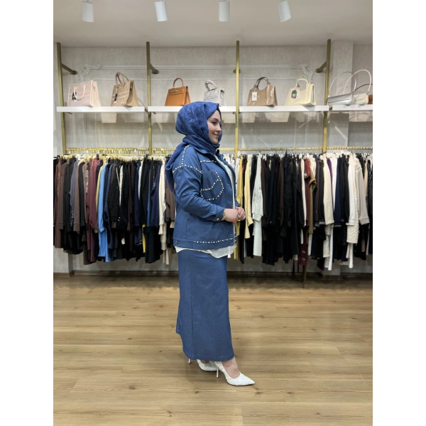 FATMA DANIŞMAN İncili Taşlı Etekli Takım