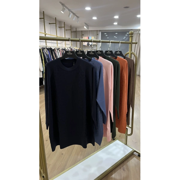 ADN LEOPAR Desenli Merserize Tunik (NORMAL BEDEN)