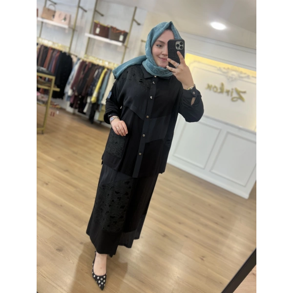 FATMA DANIŞMAN Güpürlü Etek Takım