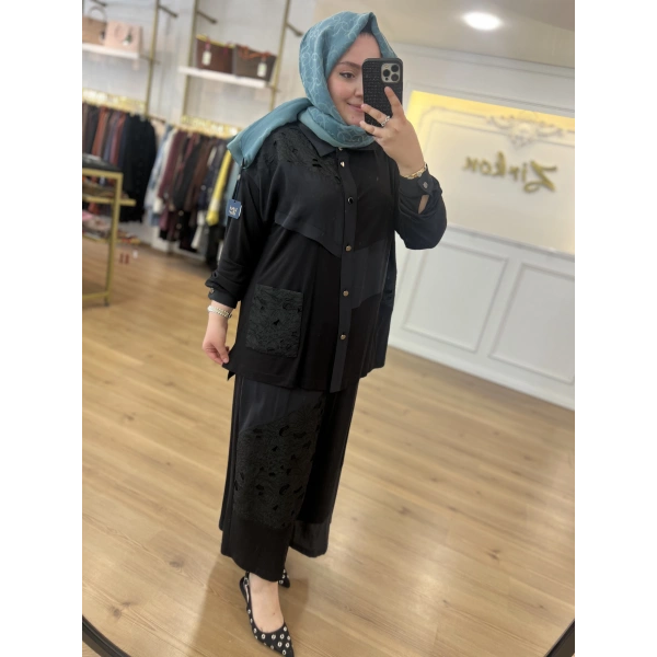 FATMA DANIŞMAN Güpürlü Etek Takım