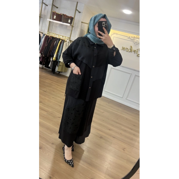 FATMA DANIŞMAN Güpürlü Etek Takım