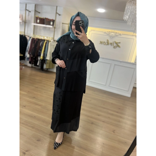 FATMA DANIŞMAN Güpürlü Etek Takım