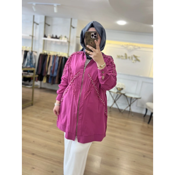 FATMA DANIŞMAN İncili Bomber Ceket