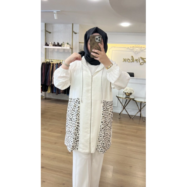 FATMA DANIŞMAN Leopar Pulpayet Pamuk Paraşüt Ceket