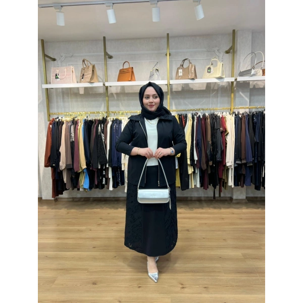 FATMA DANIŞMAN Organzeli Yazlık Etek Takım