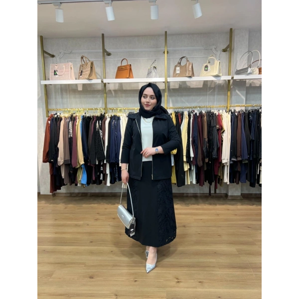 FATMA DANIŞMAN Organzeli Yazlık Etek Takım
