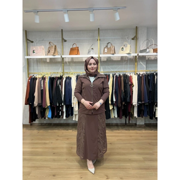 FATMA DANIŞMAN Organzeli Yazlık Etek Takım