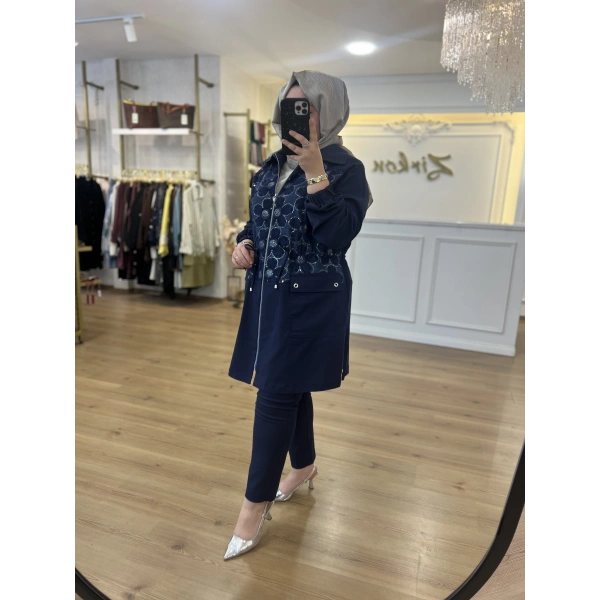 FATMA DANIŞMAN Pul Çiçekli İnce Kot Takım