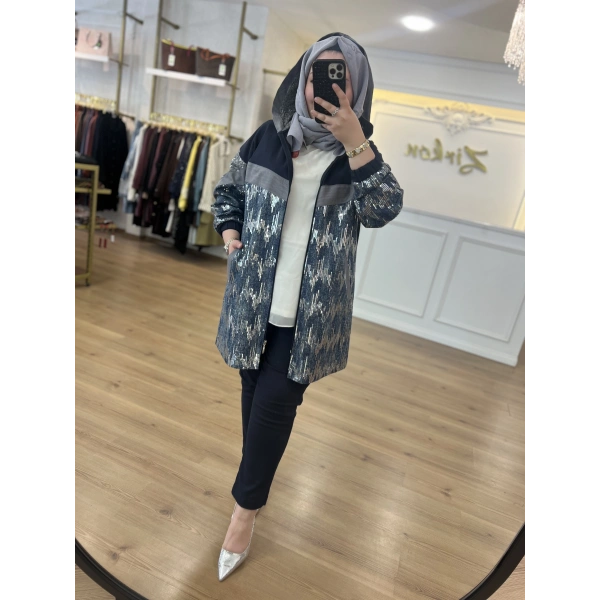 FATMA DANIŞMAN Pulpayetli İnce Kot Takım