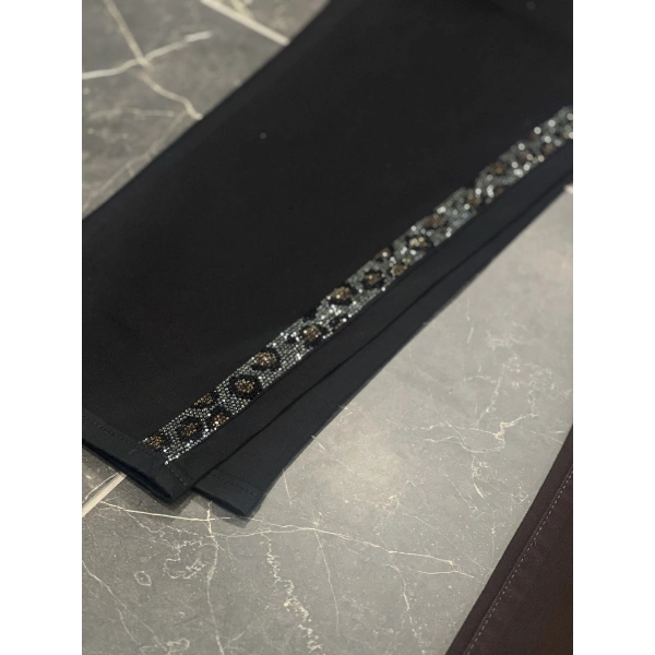 Lacarte Leopar Taşlı Büyük Beden Momjean