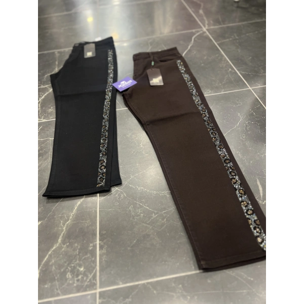 Lacarte Leopar Taşlı Büyük Beden Momjean