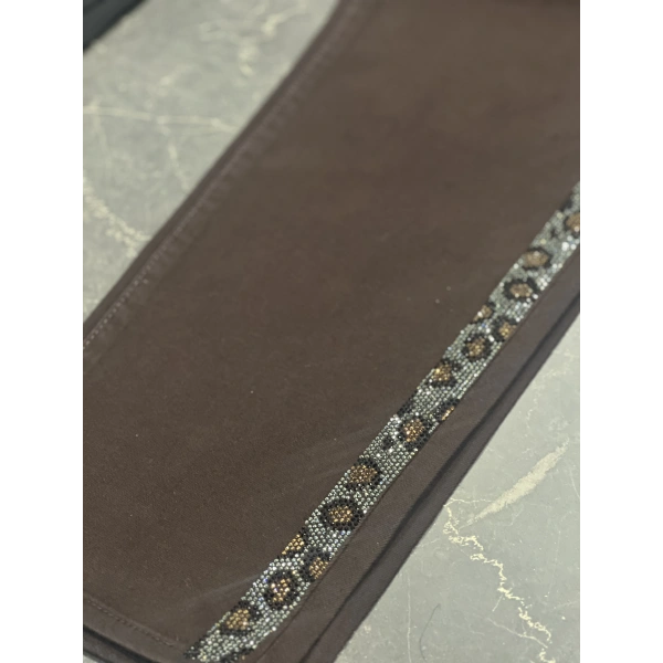 Lacarte Leopar Taşlı Büyük Beden Momjean