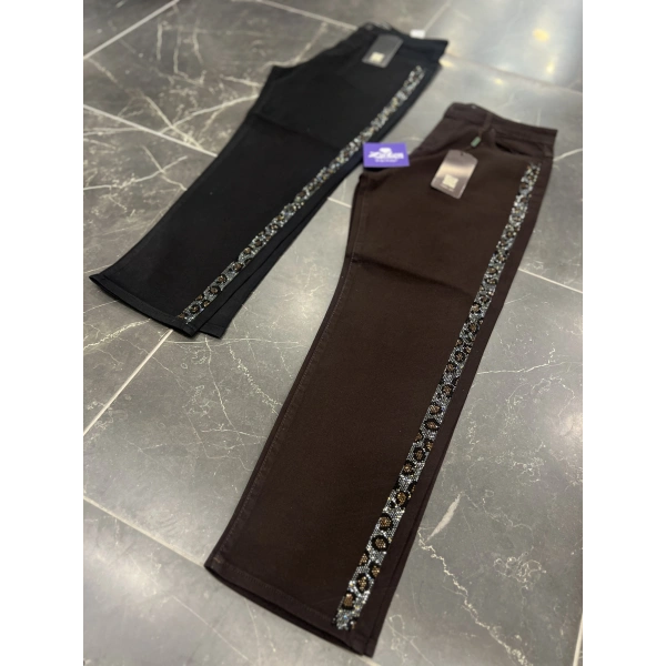 Lacarte Leopar Taşlı Büyük Beden Momjean