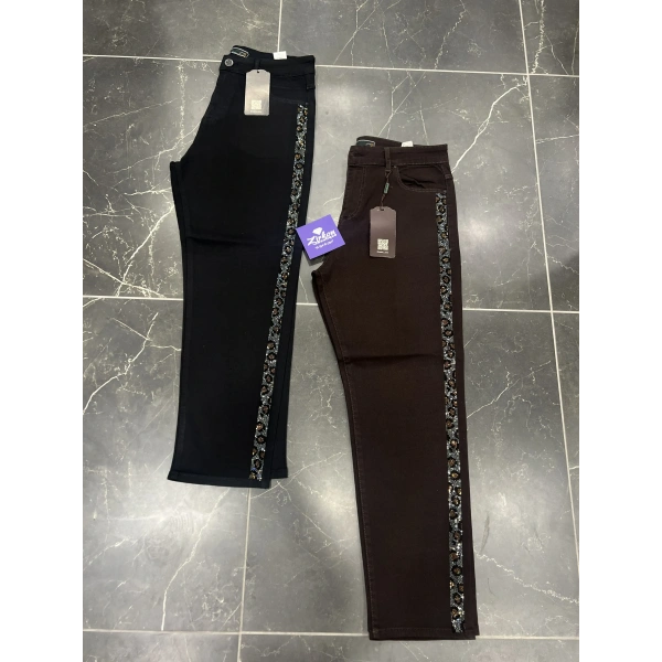 Lacarte Leopar Taşlı Büyük Beden Momjean