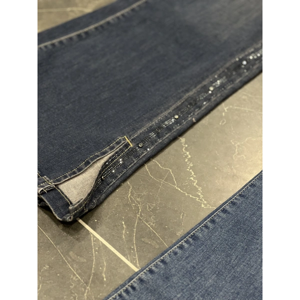 Lacarte Zımbalı Taşlı Yırtmaçlı İspanyol Kot