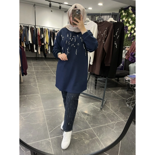 Levidor İncili Taşlı Sweat