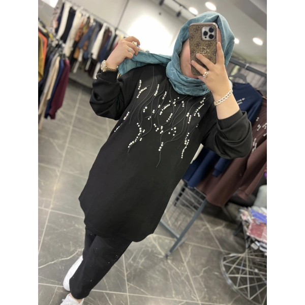 Levidor İncili Taşlı Sweat