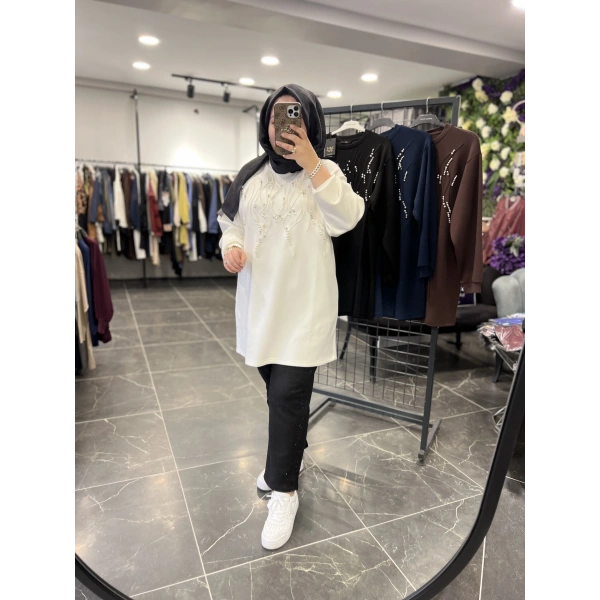 Levidor İncili Taşlı Sweat