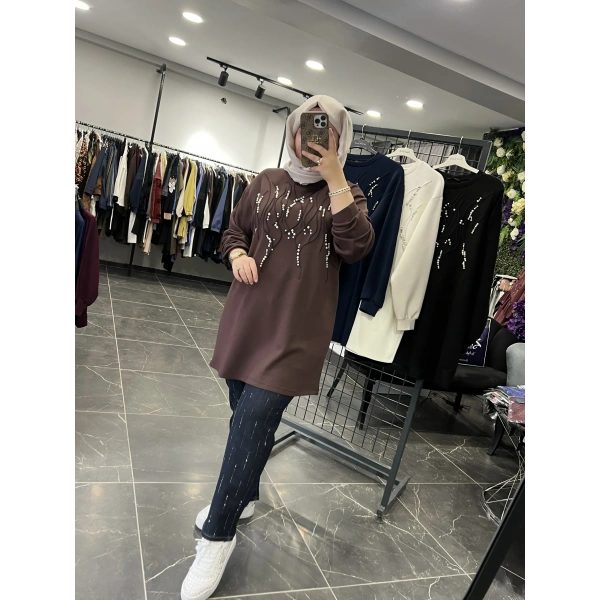 Levidor İncili Taşlı Sweat