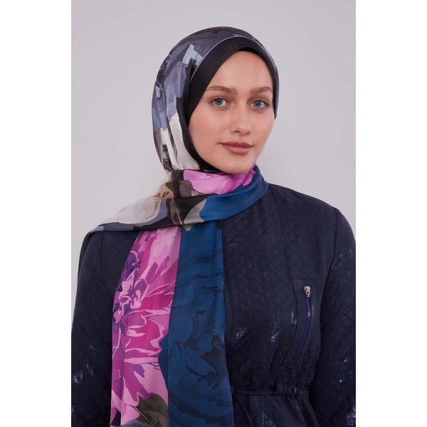 LEVİDOR Lotus Desen Hint İpeği Şal