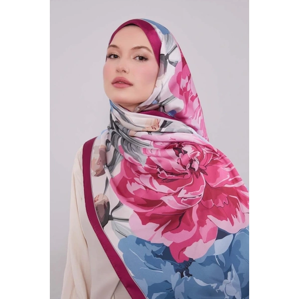 LEVİDOR Lotus Desen Hint İpeği Şal