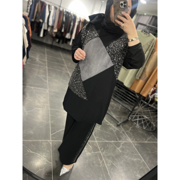 Levidor Pul ve Nubuklu Bambu Penye Tunik