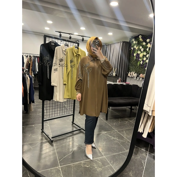 MEVA BY PUREVA Çiçek Püskürtme Gömlek